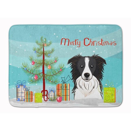 Carolines Treasures Christmas Tree and Border Collie Machine Washable Memory Foam Mat BB1613RUG